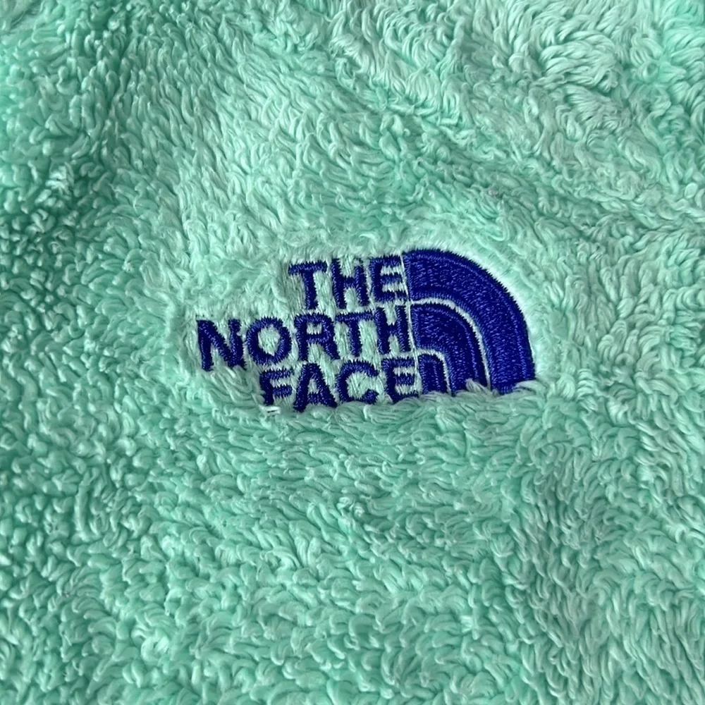The North Face Girls Turquoise Plush Furry Fleece Zip Up Jacket - Size LG 14/16